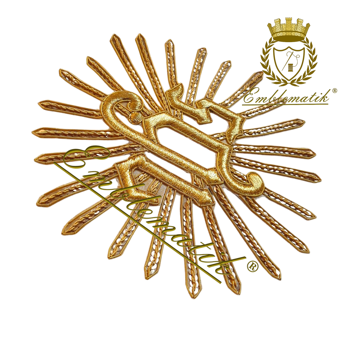 Hand Embroidered IHS Emblem Rays
