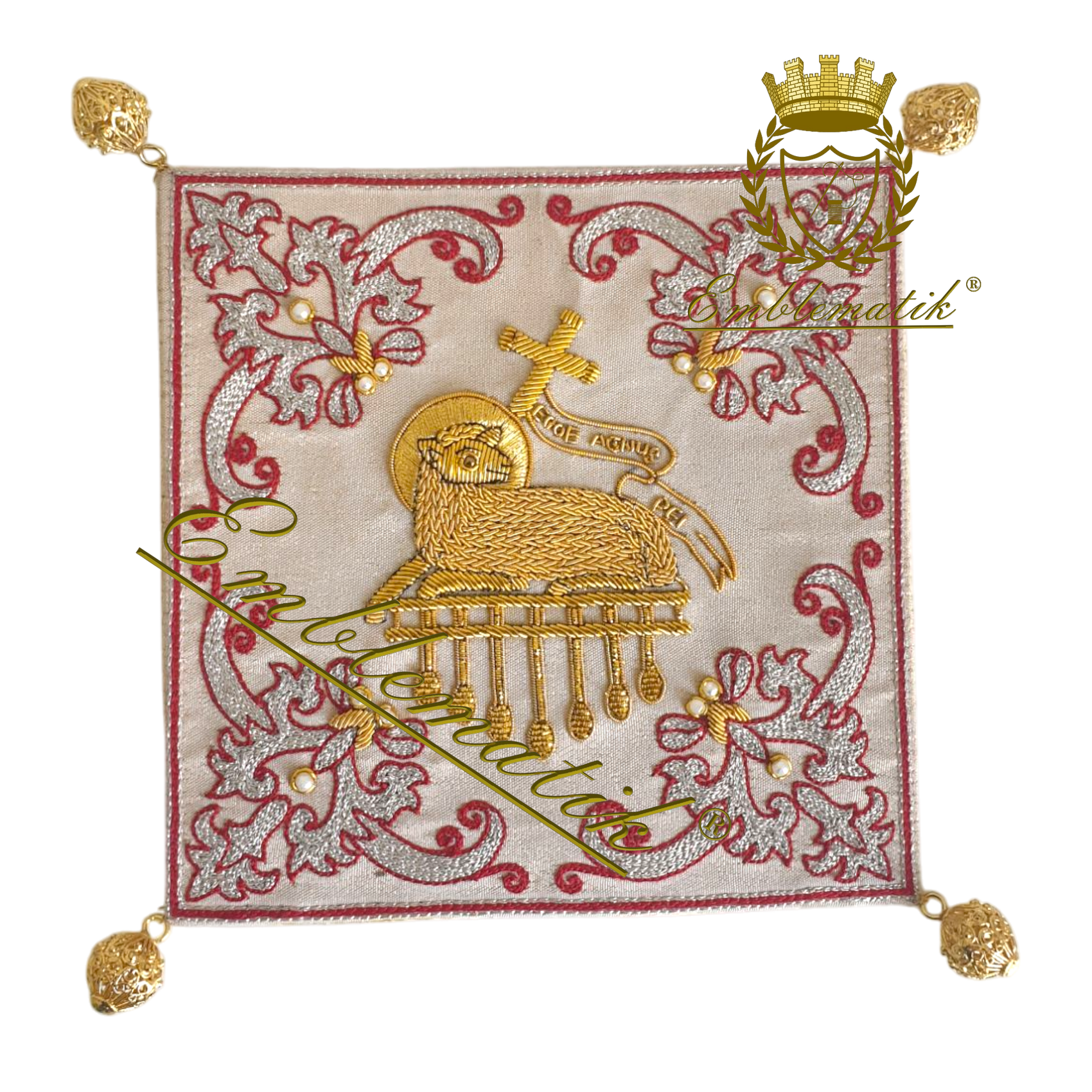 Chalice Pall Hand Embroidered Lamb