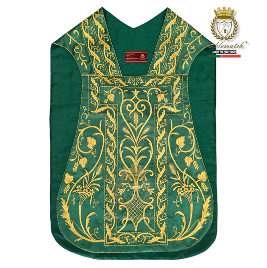 Embroidered Roman Chasuble on Premium Silk available in many colors