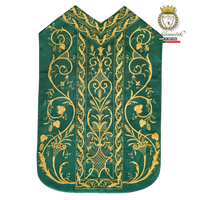 Embroidered Roman Chasuble on Premium Silk available in many colors