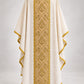 Ivory and gold embroidered liturgical chasuble back view