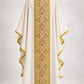 Ivory and gold embroidered liturgical chasuble front view