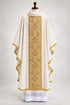 Ivory and gold embroidered liturgical chasuble front view